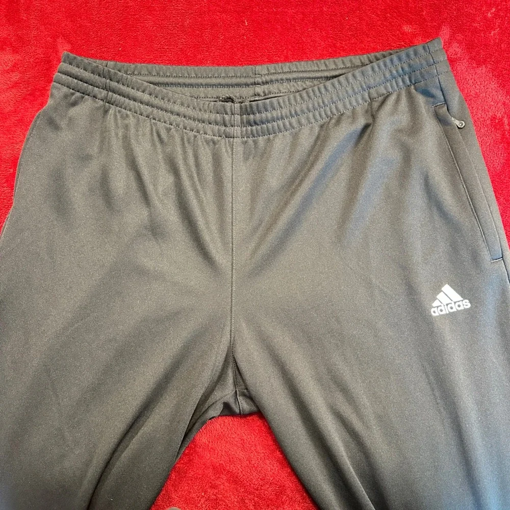 Adidas Climalite Mens XL Black Track Pants Zipper Pockets X28680 Tapered Joggers